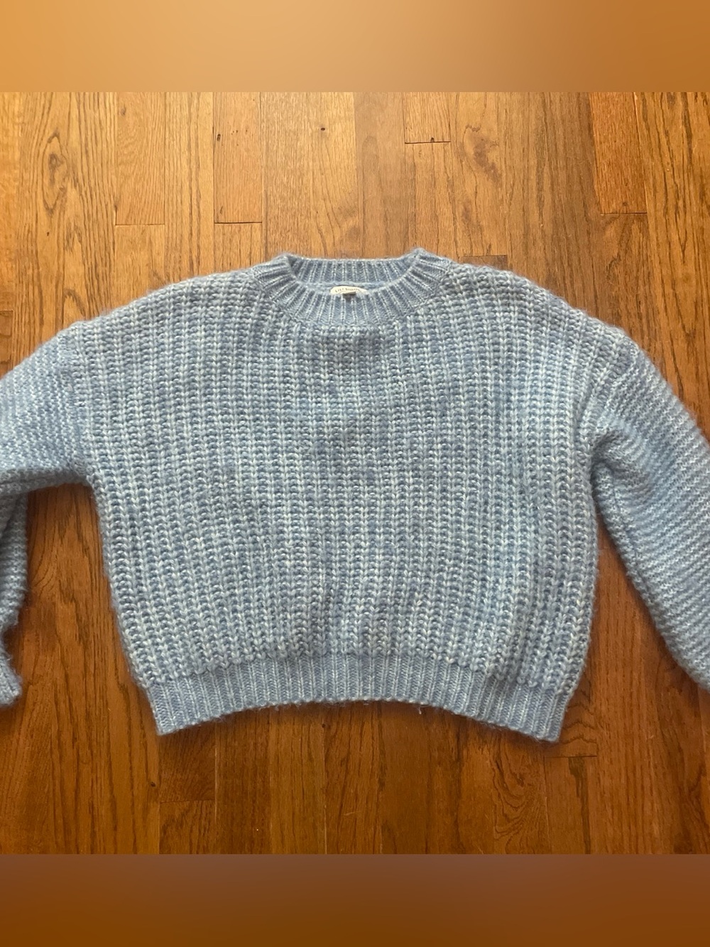 Lili Sidonio Light Blue Chunky Knit Crewneck Sweater - Women size medium